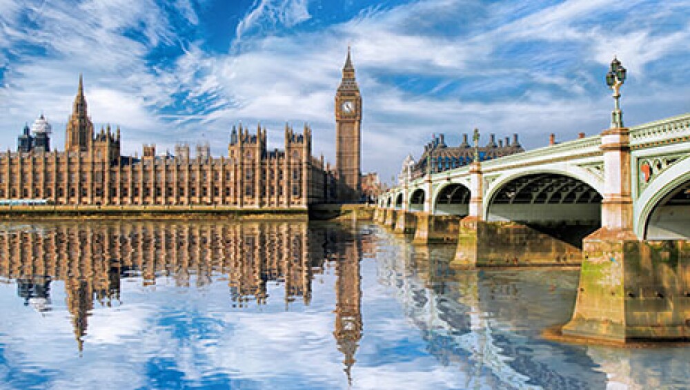 Big Ben With Bridge In London, England, Uk