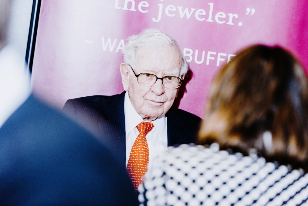 Warren Buffet at the 2019 Berkshire Hathaway annual shareholders meeting. (Houston Cofield/Bloomberg)